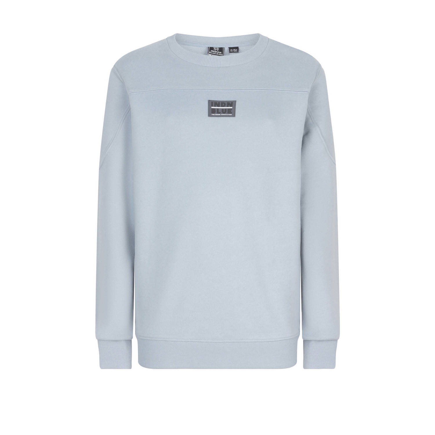 Indian Blue Jeans sweater met logo grijsblauw