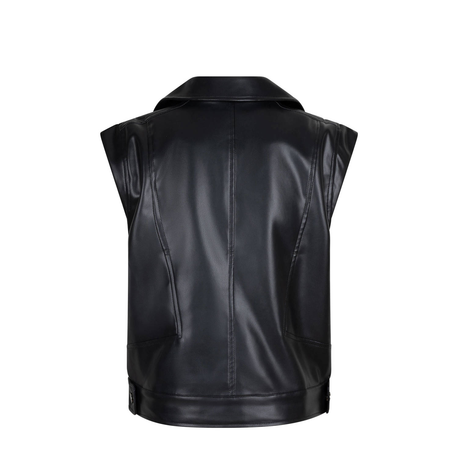 Indian Blue Jeans imitatieleren gilet zwart