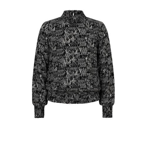 Indian Blue Jeans top met all over print zwart/wit afbeelding