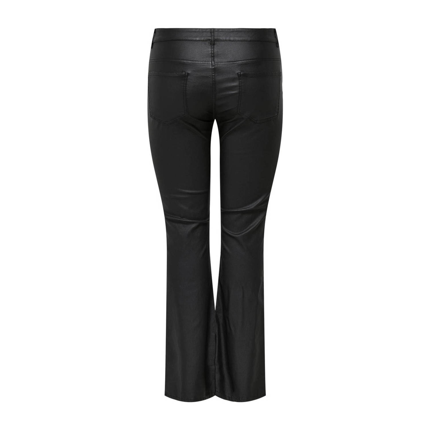 ONLY CARMAKOMA mid waist flared broek CARBLUSH zwart