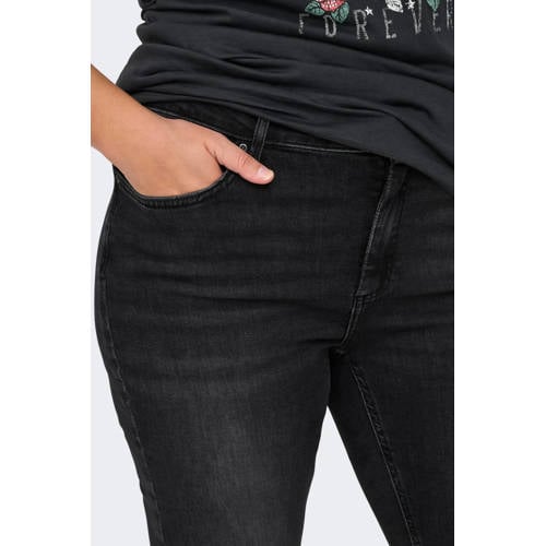 ONLY CARMAKOMA mid waist skinny jeans CARWILLY washed black afbeelding