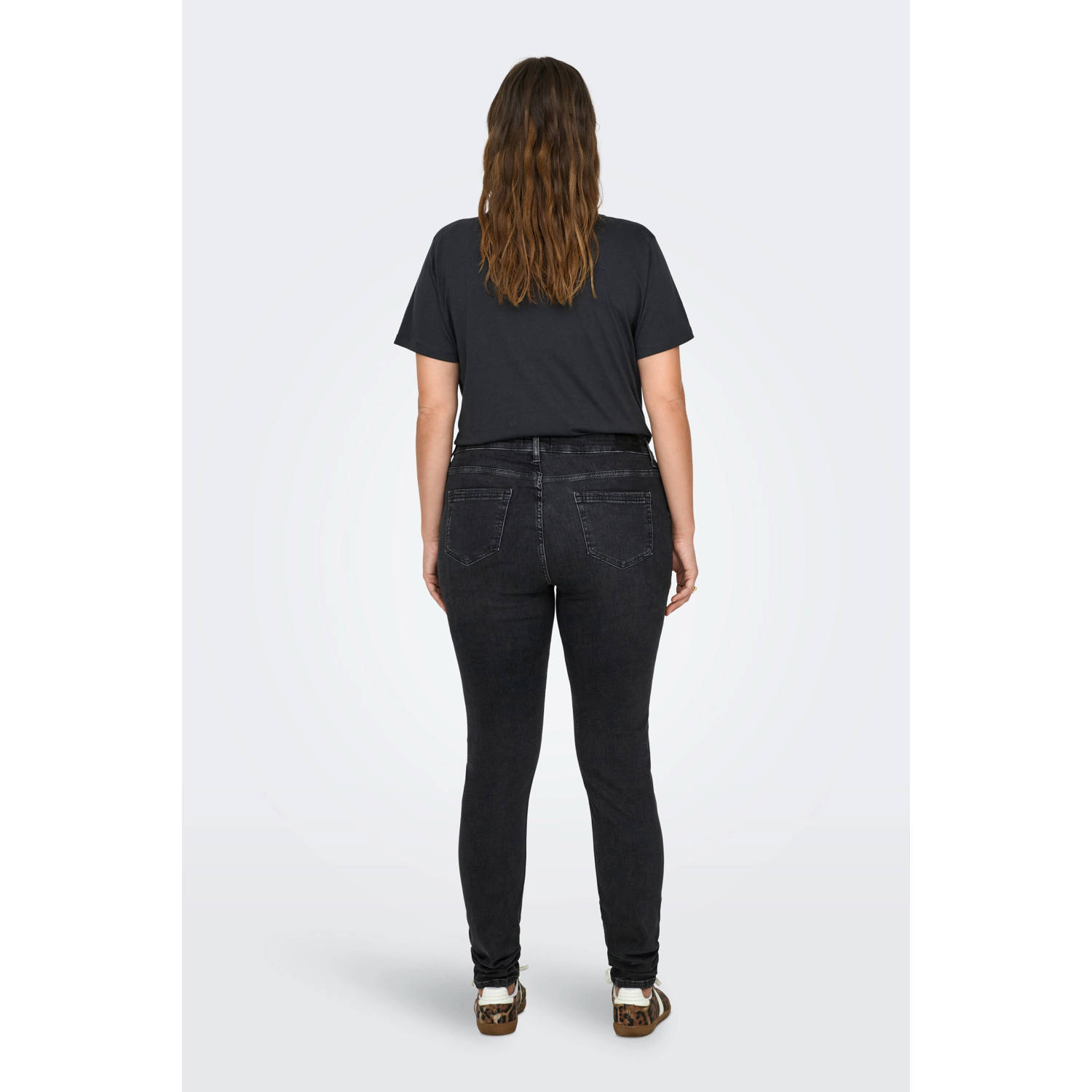 ONLY CARMAKOMA mid waist skinny jeans CARWILLY washed black