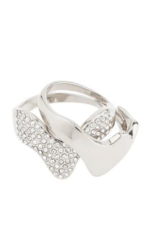 silver plated ring Connect - set van 2