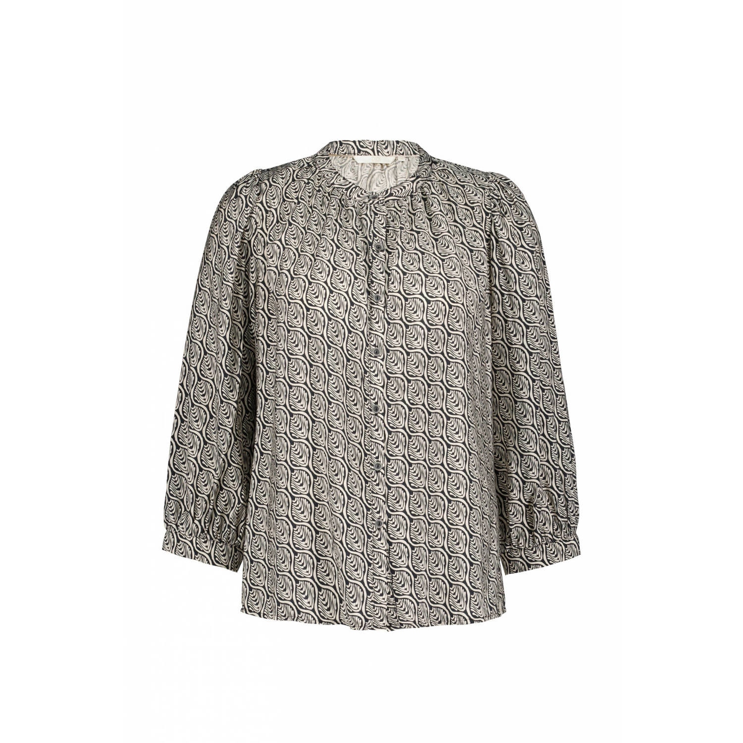 Didi blouse met all over print zwart wit