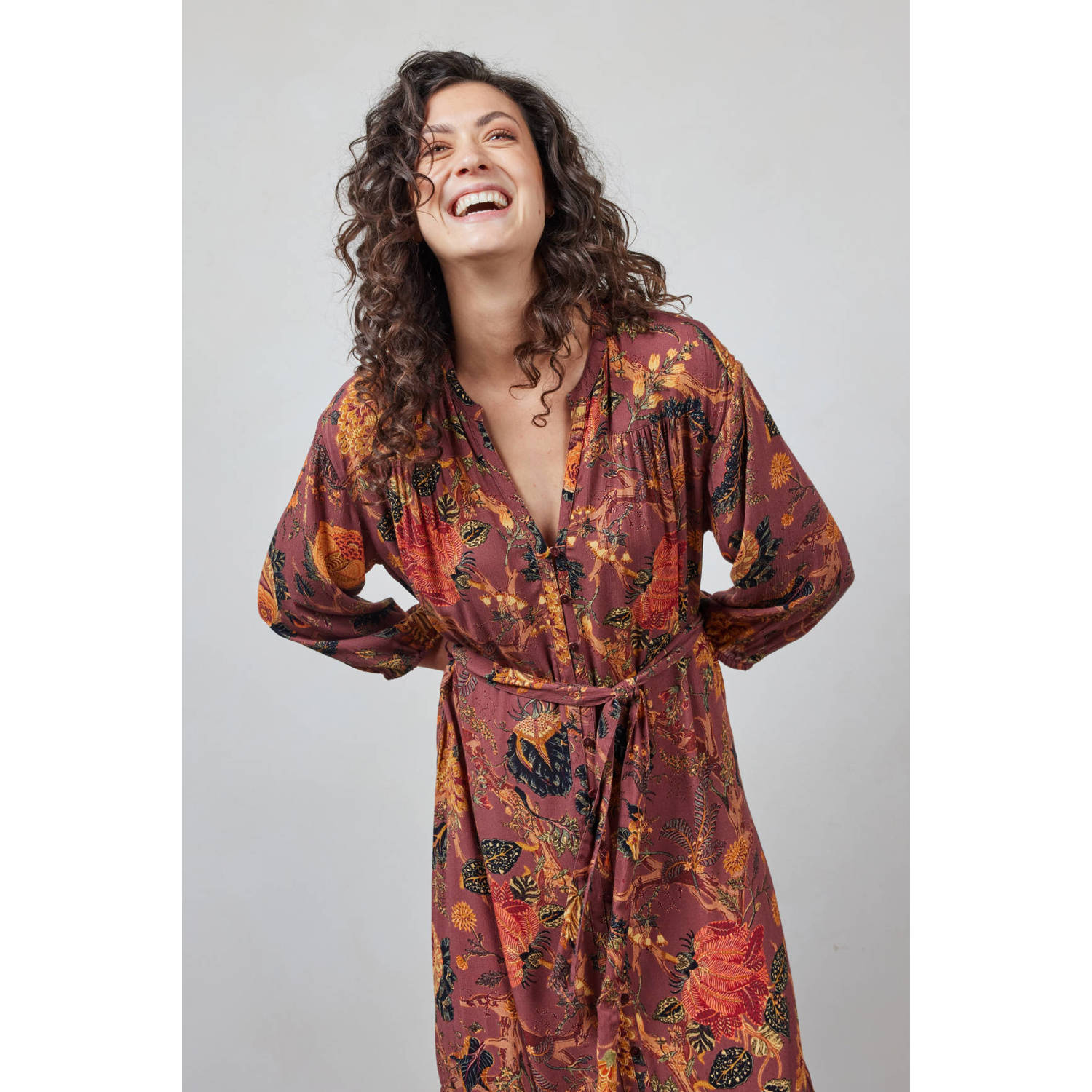 Didi jurk met bloemenprint rood