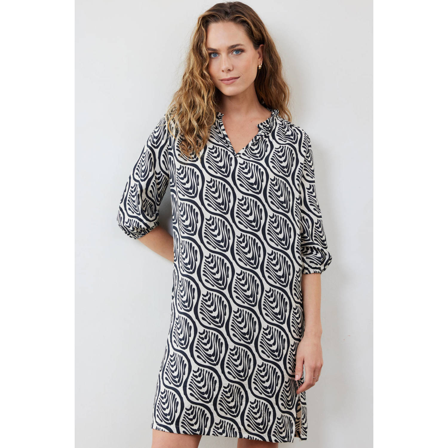 Didi tuniek Elvi met all over print zwart grijs