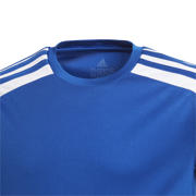 thumbnail: Blauw, kobaltblauw en witte jongens en meisjes adidas Performance Junior voetbalshirt Squad 21 van polyester met korte mouwen en ronde hals