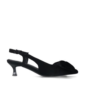   fluwelen slingback pumps zwart