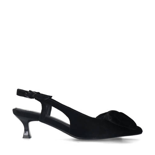 Manfield fluwelen slingback pumps zwart afbeelding