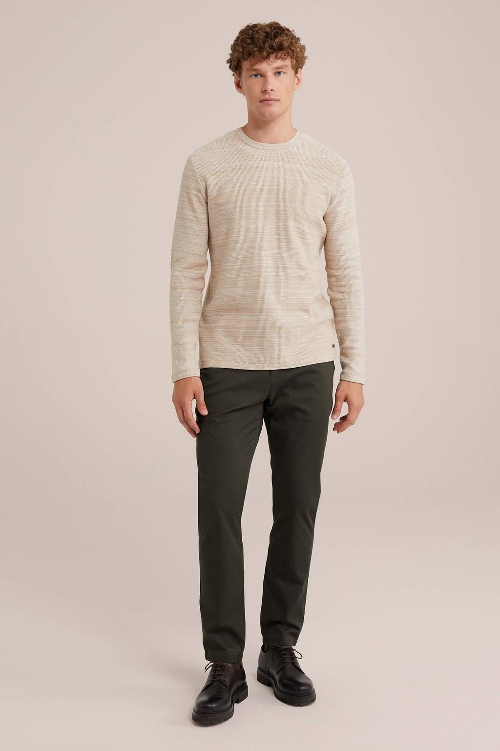 WE Fundamentals slim fit chino Billy donkergroen