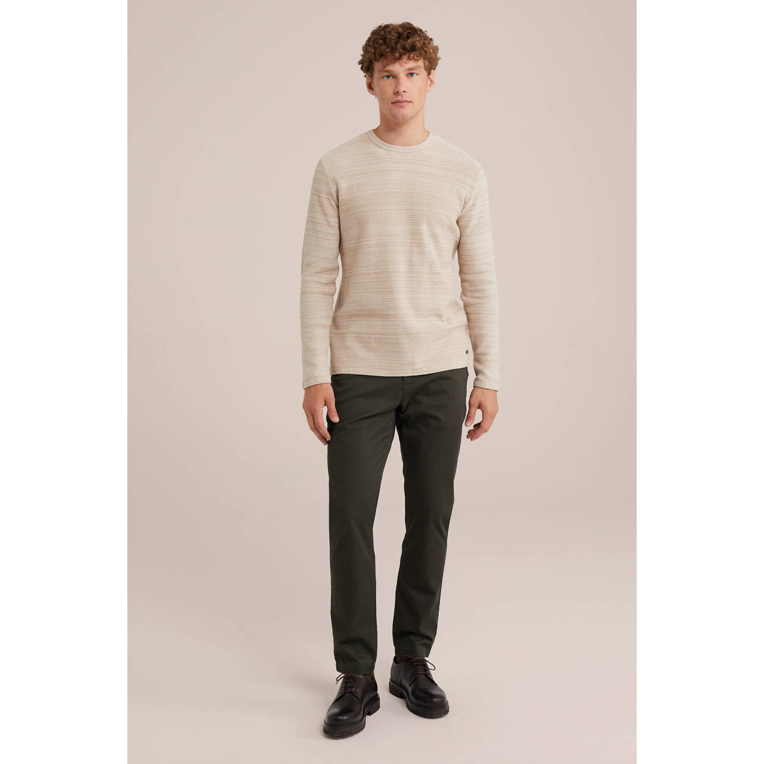 WE Fashion WE Fundamentals slim fit chino Billy donkergroen