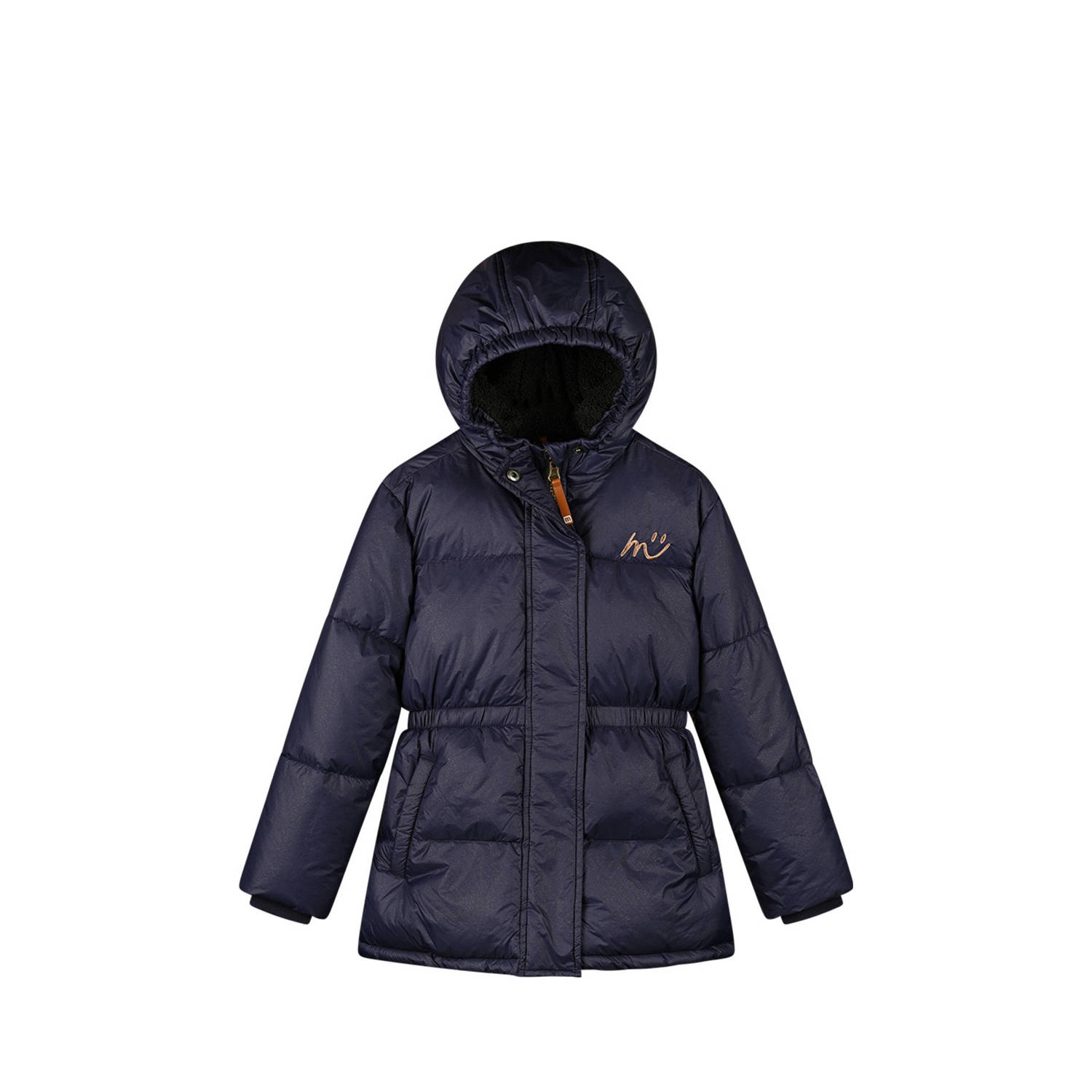 Moodstreet gewatteerde winterjas Juna donkerblauw Meisjes Polyester Capuchon 158 164