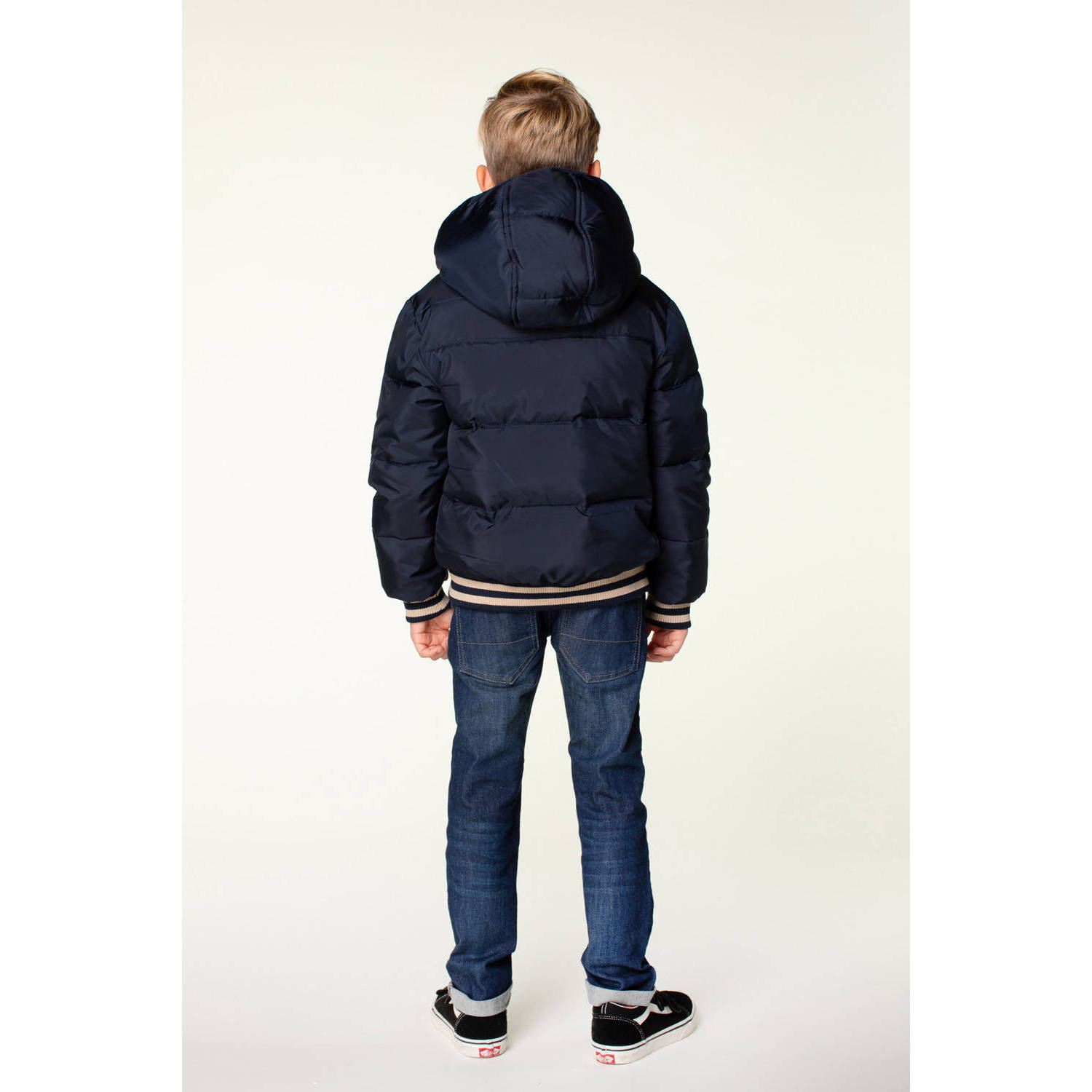 Moodstreet gewatteerde winterjas Justin donkerblauw