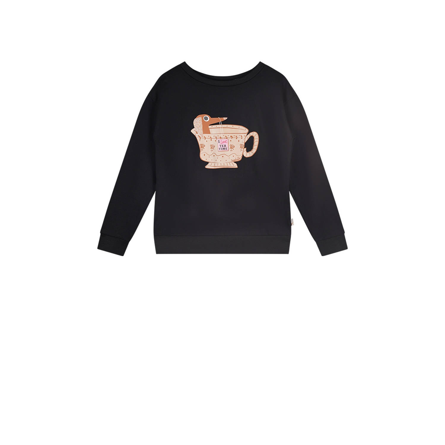 Moodstreet sweater Sky met printopdruk zwart