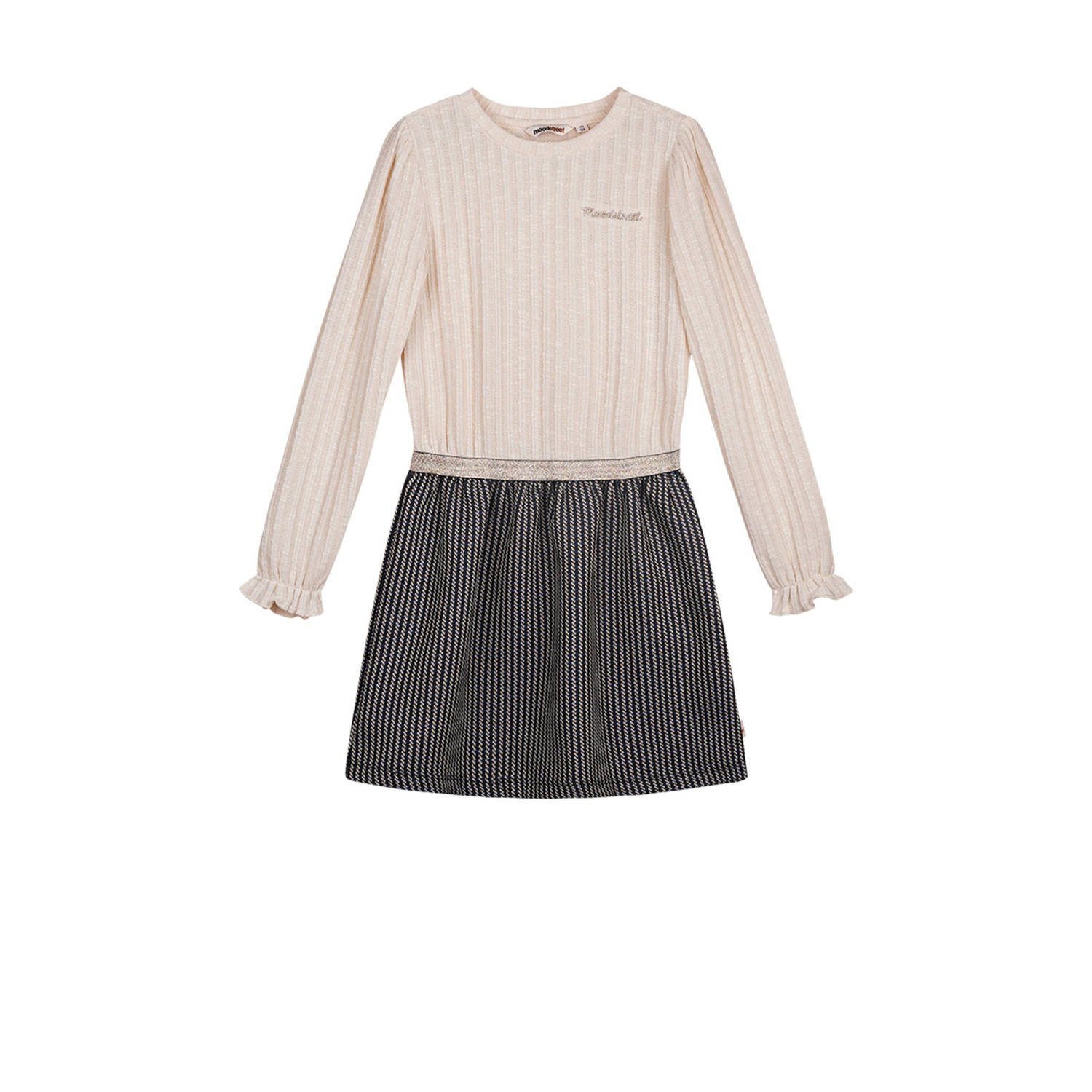 Moodstreet jurk Day ecru zwart