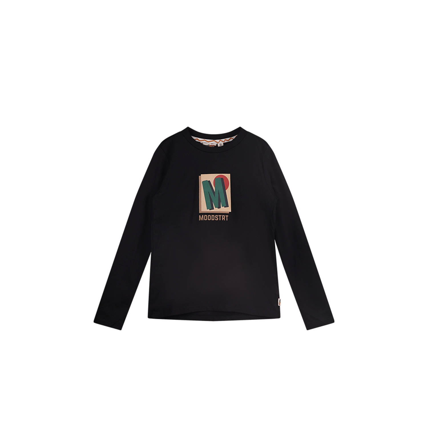 Moodstreet longsleeve Loek met printopdruk zwart