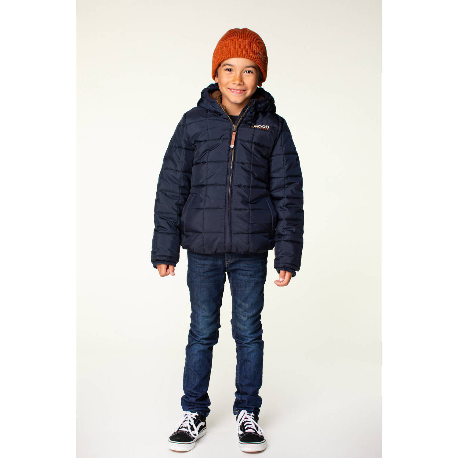 Moodstreet gewatteerde winterjas James donkerblauw