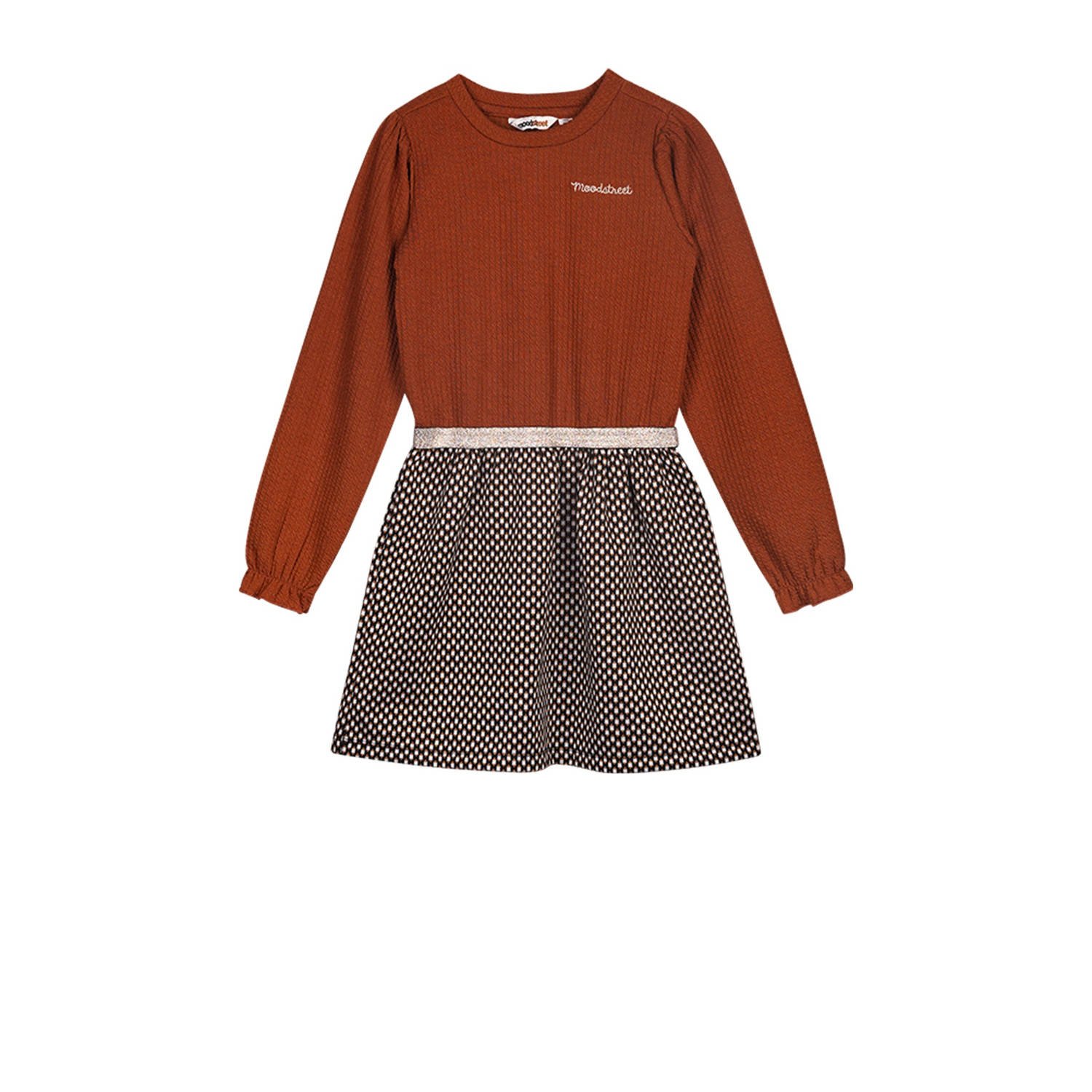 Moodstreet jurk Day roestbruin beige