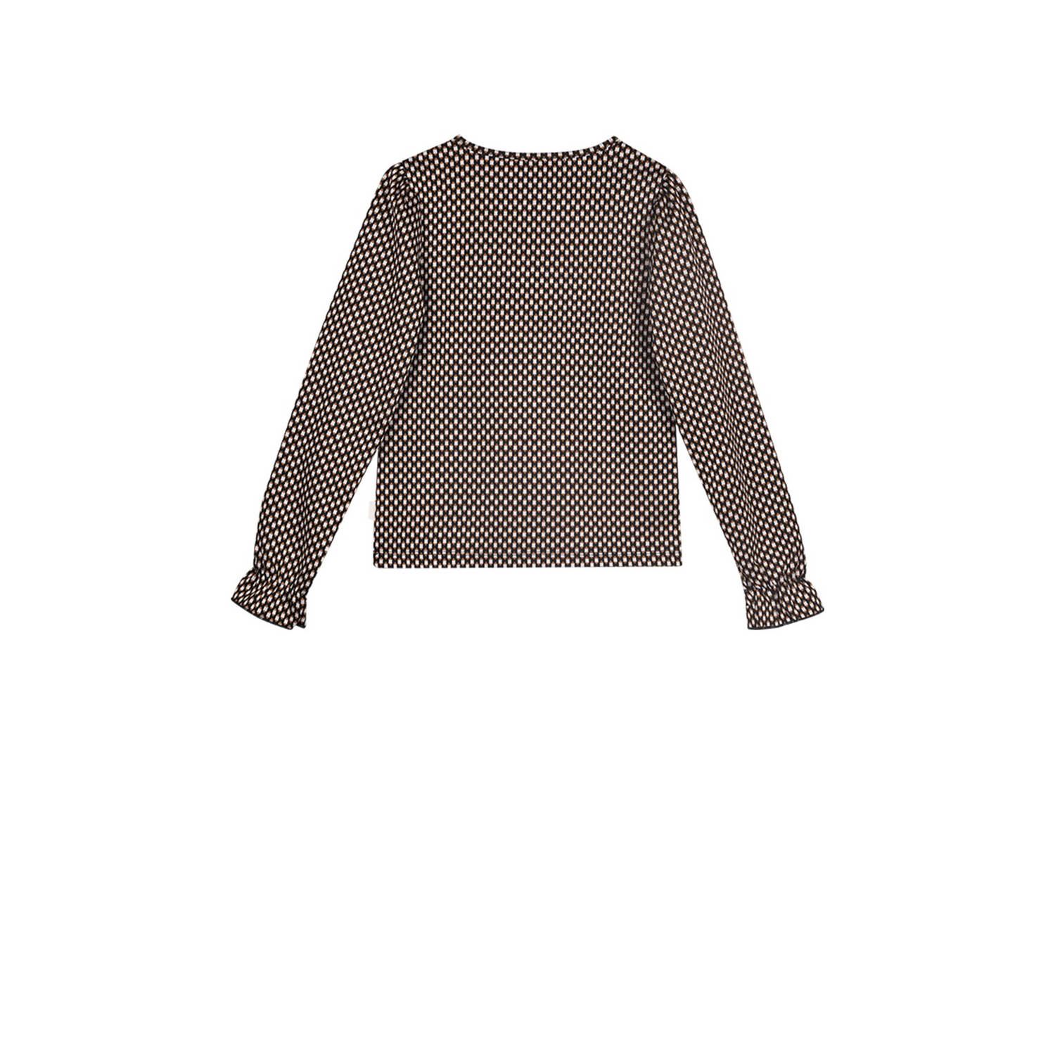 Moodstreet gebreide top Sara met all over print zwart ecru