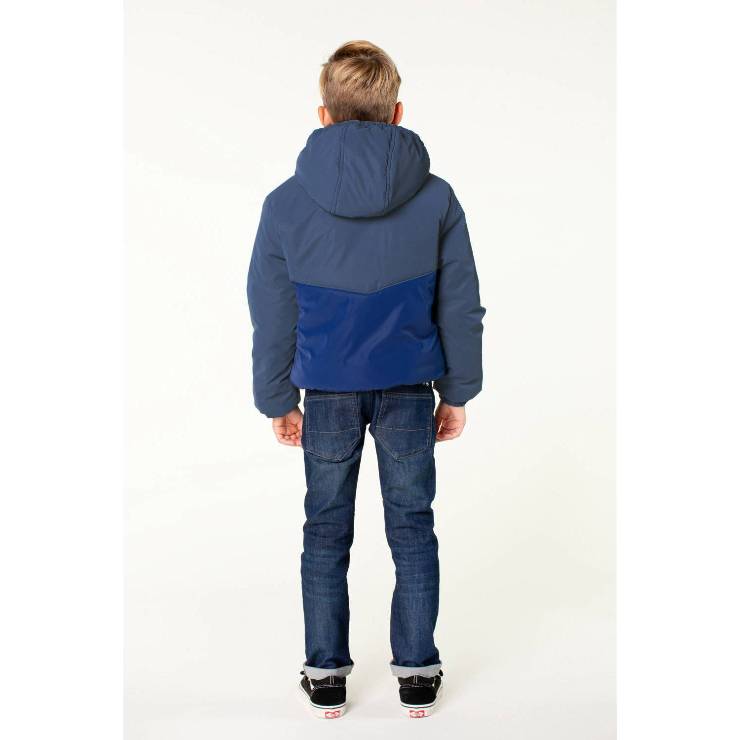 Moodstreet gewatteerde winterjas Jimmy donkerblauw