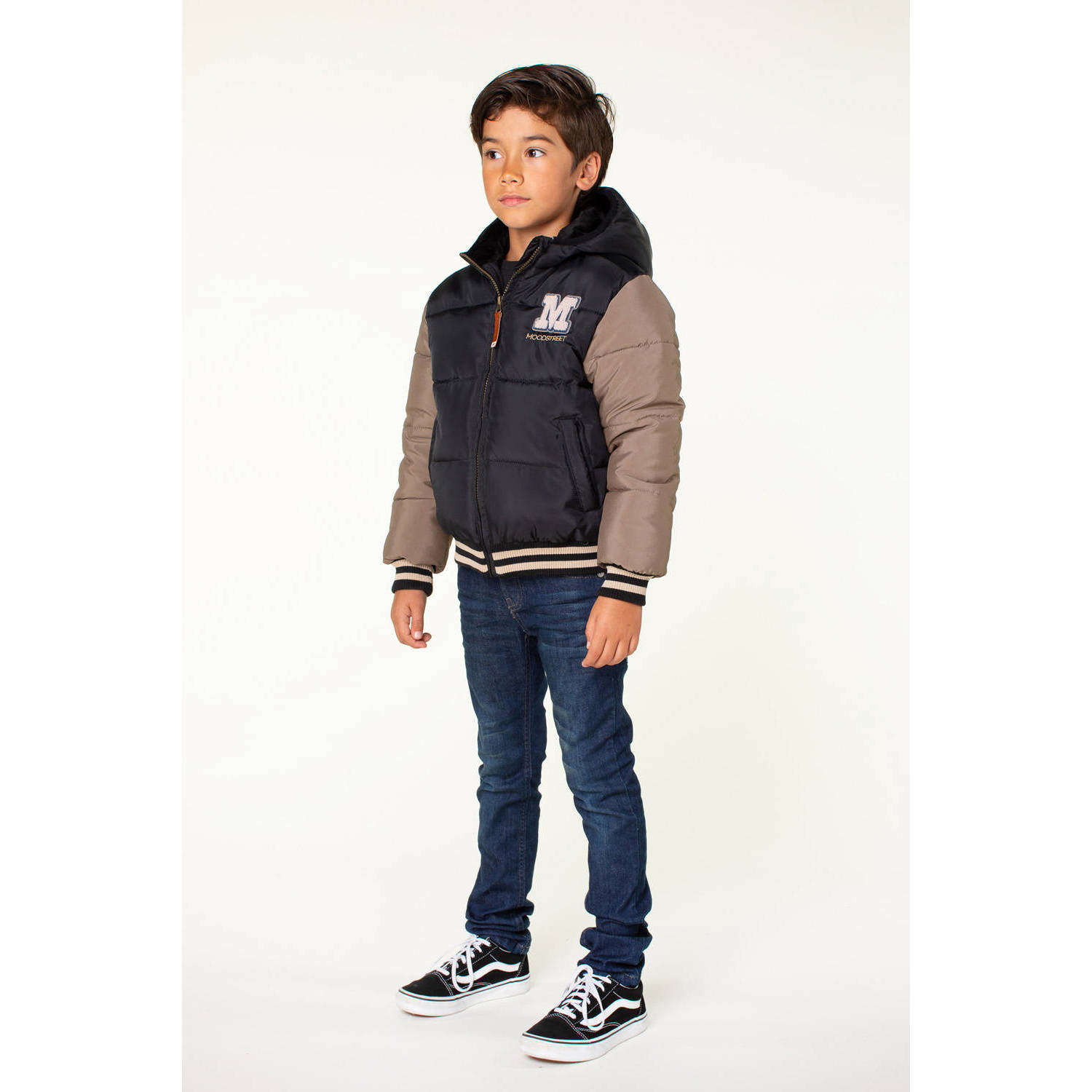 Moodstreet gewatteerde winterjas Justin zwart
