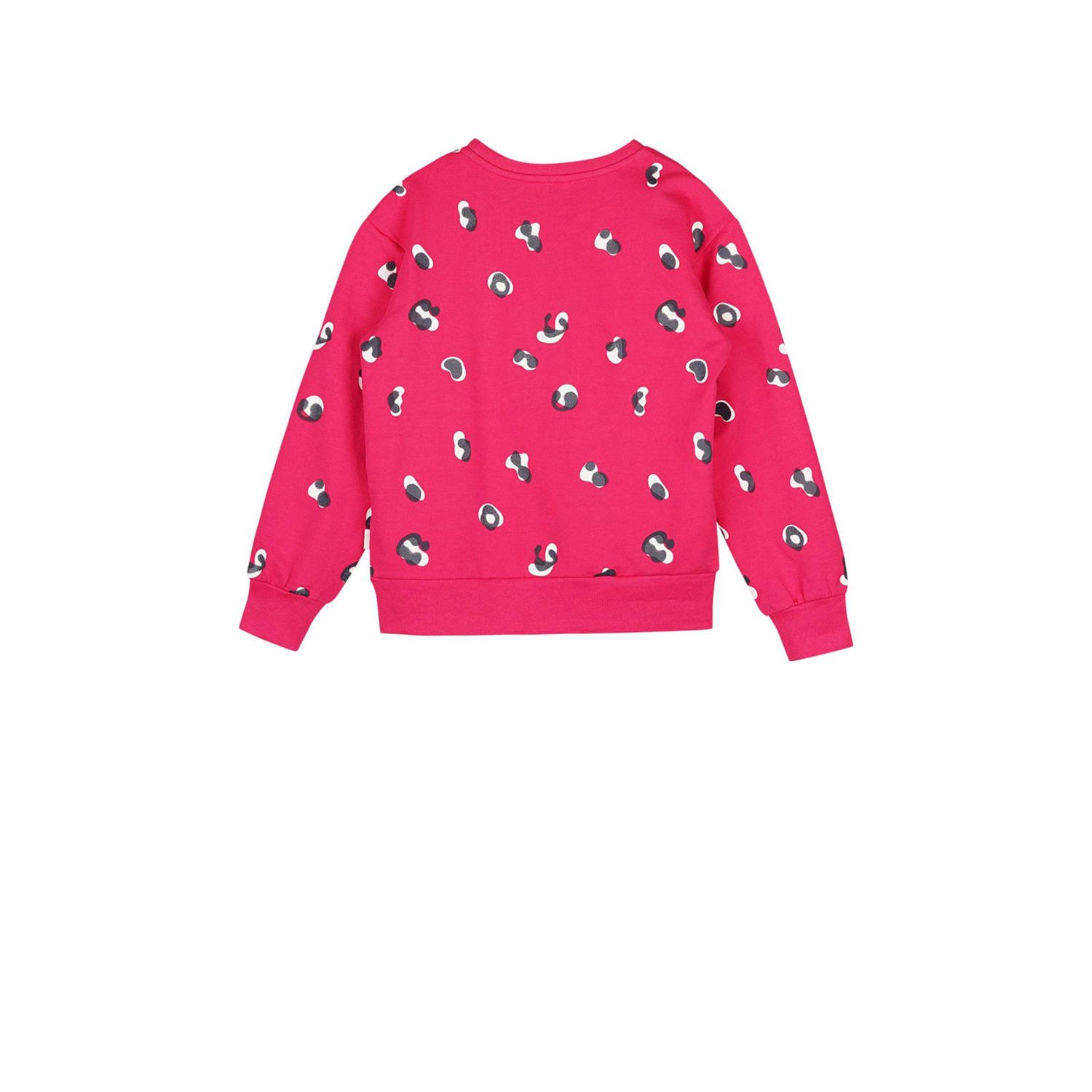 Moodstreet sweater Siv met all over print felroze