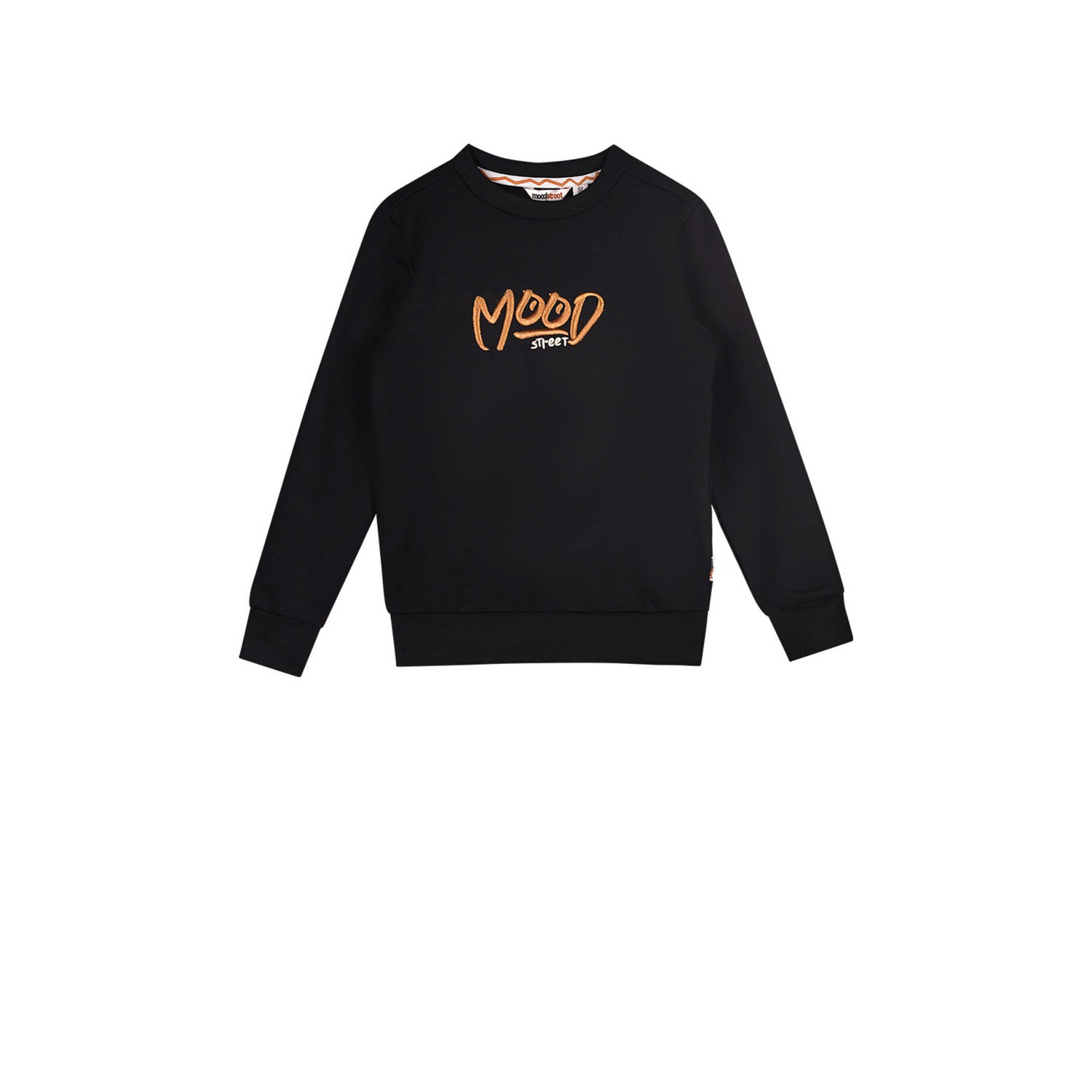 Moodstreet gebreide sweater Sev met printopdruk zwart