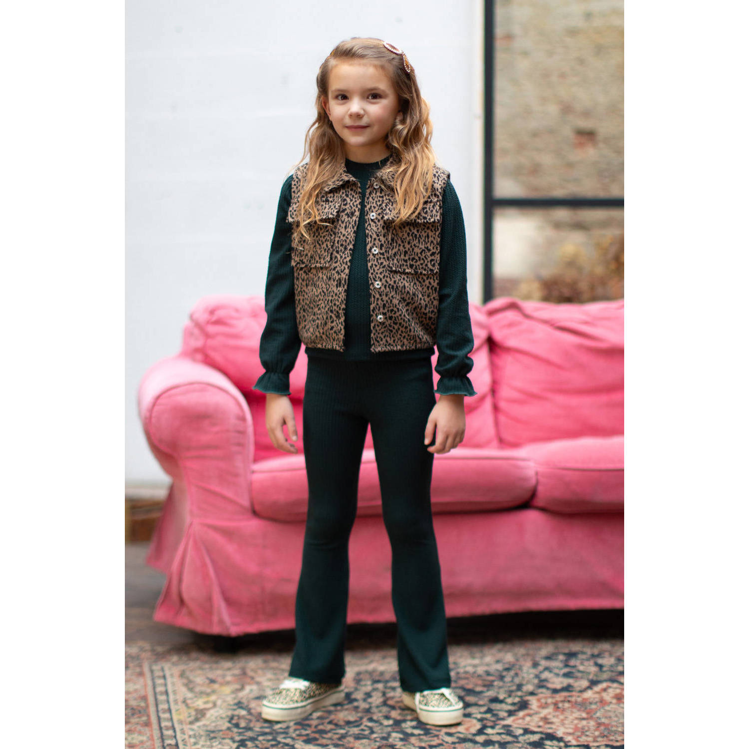 Moodstreet ribgebreide top Sammy donkergroen