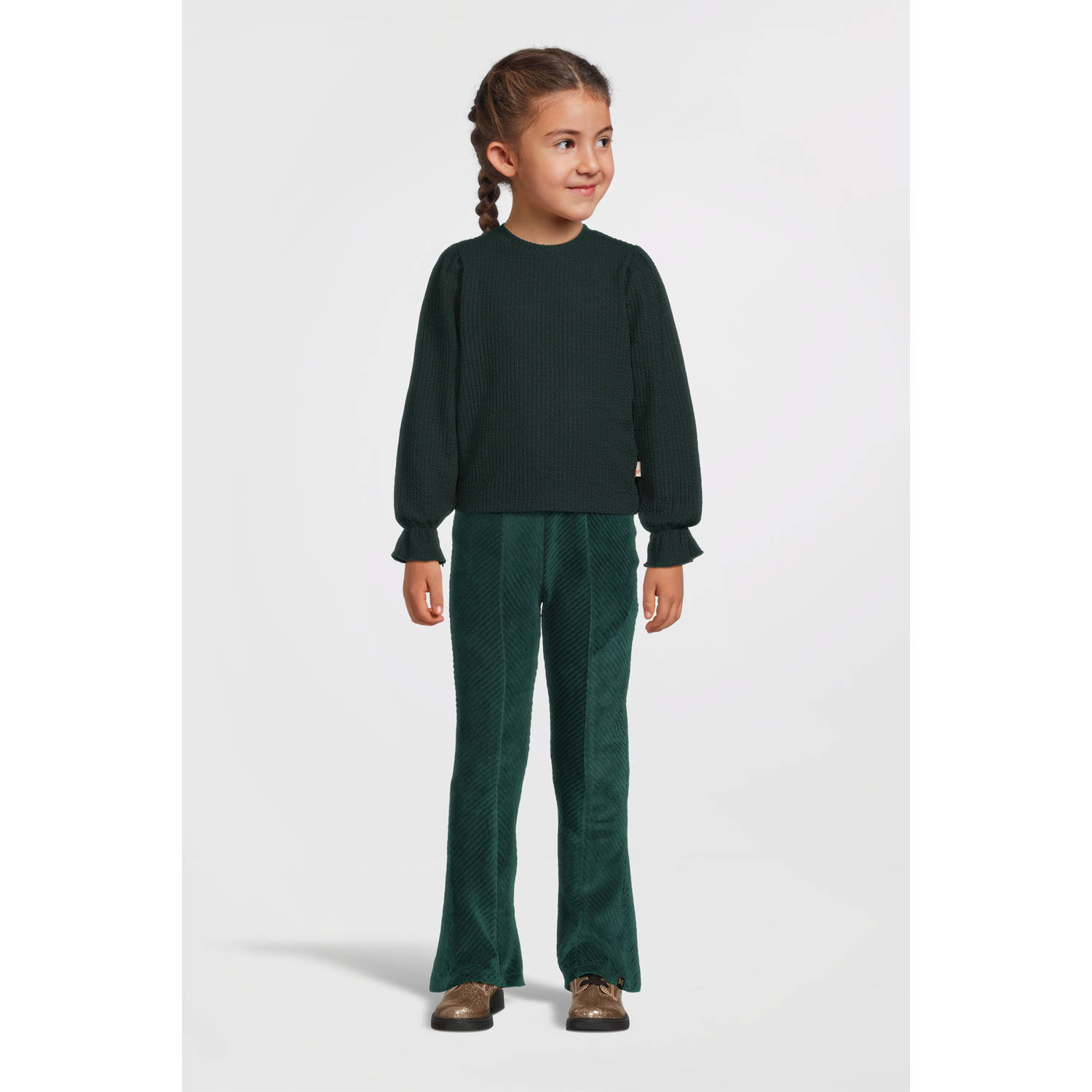 Moodstreet ribgebreide top Sammy donkergroen