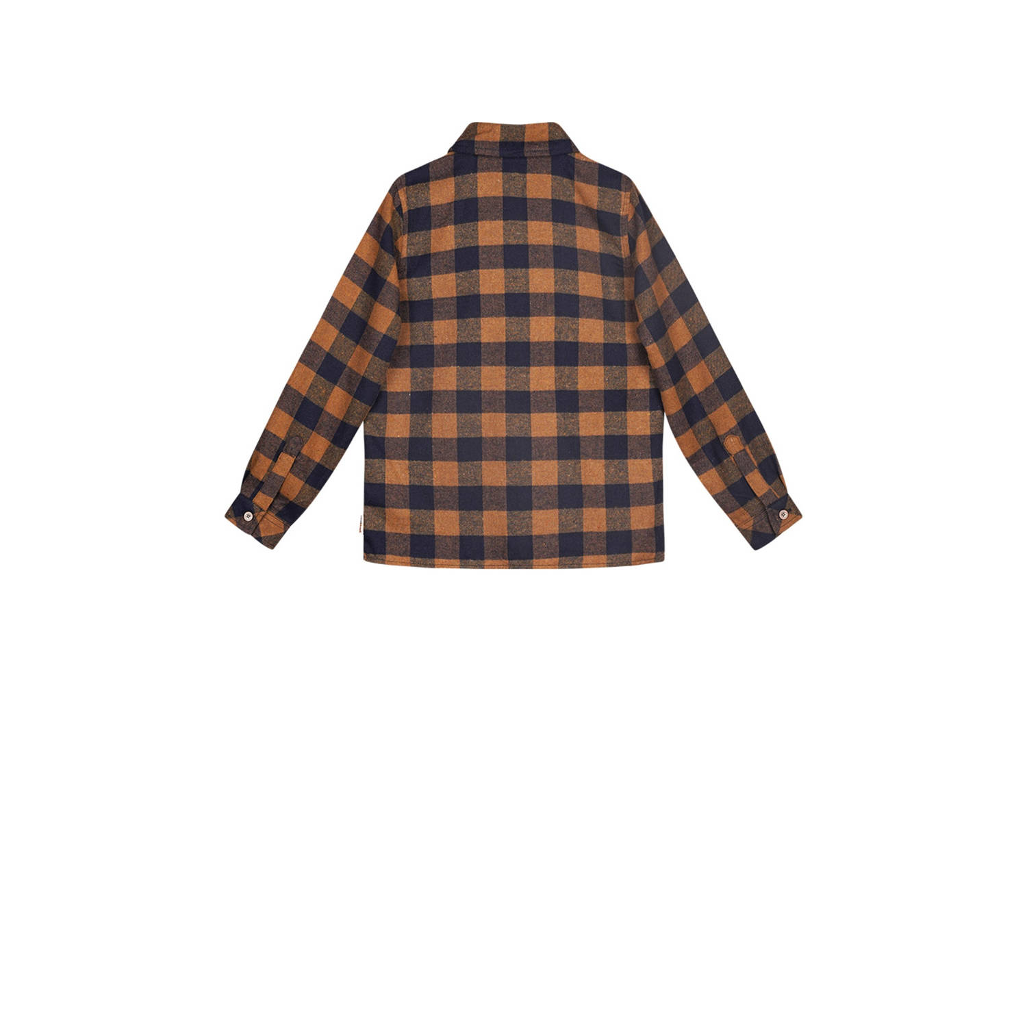 Moodstreet overshirt met ruitdessin bruin donkerblauw