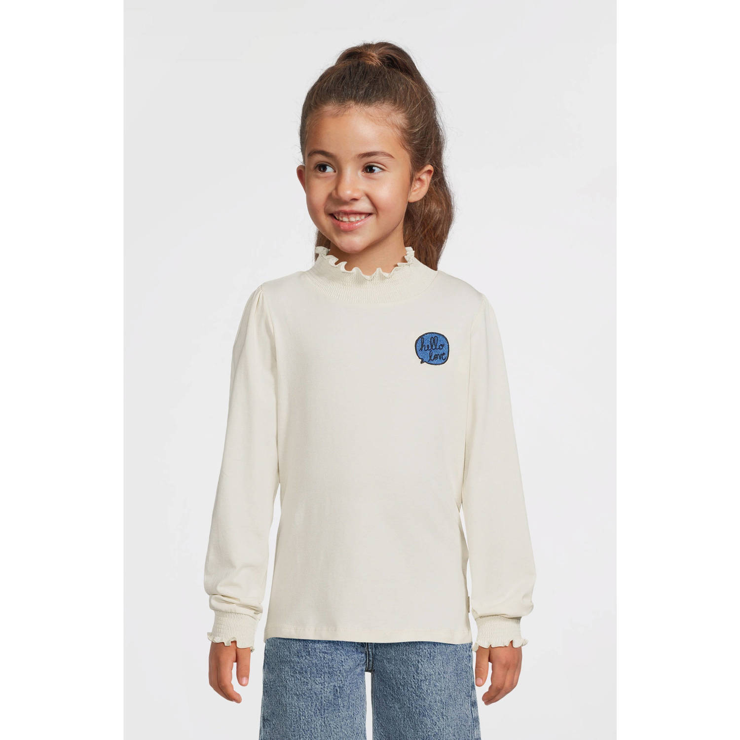 MOODSTREET Meisjes Tops & T-shirts Top Laure With Smock Ecru