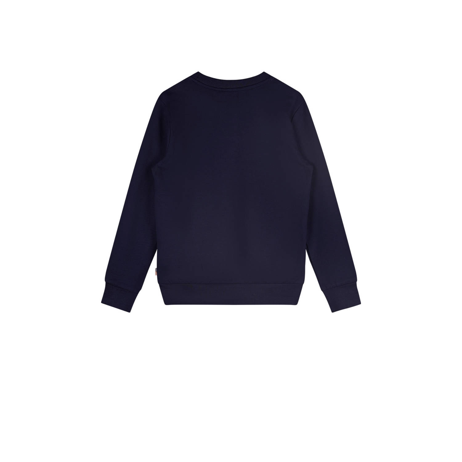 Moodstreet gebreide sweater Sev met printopdruk donkerblauw