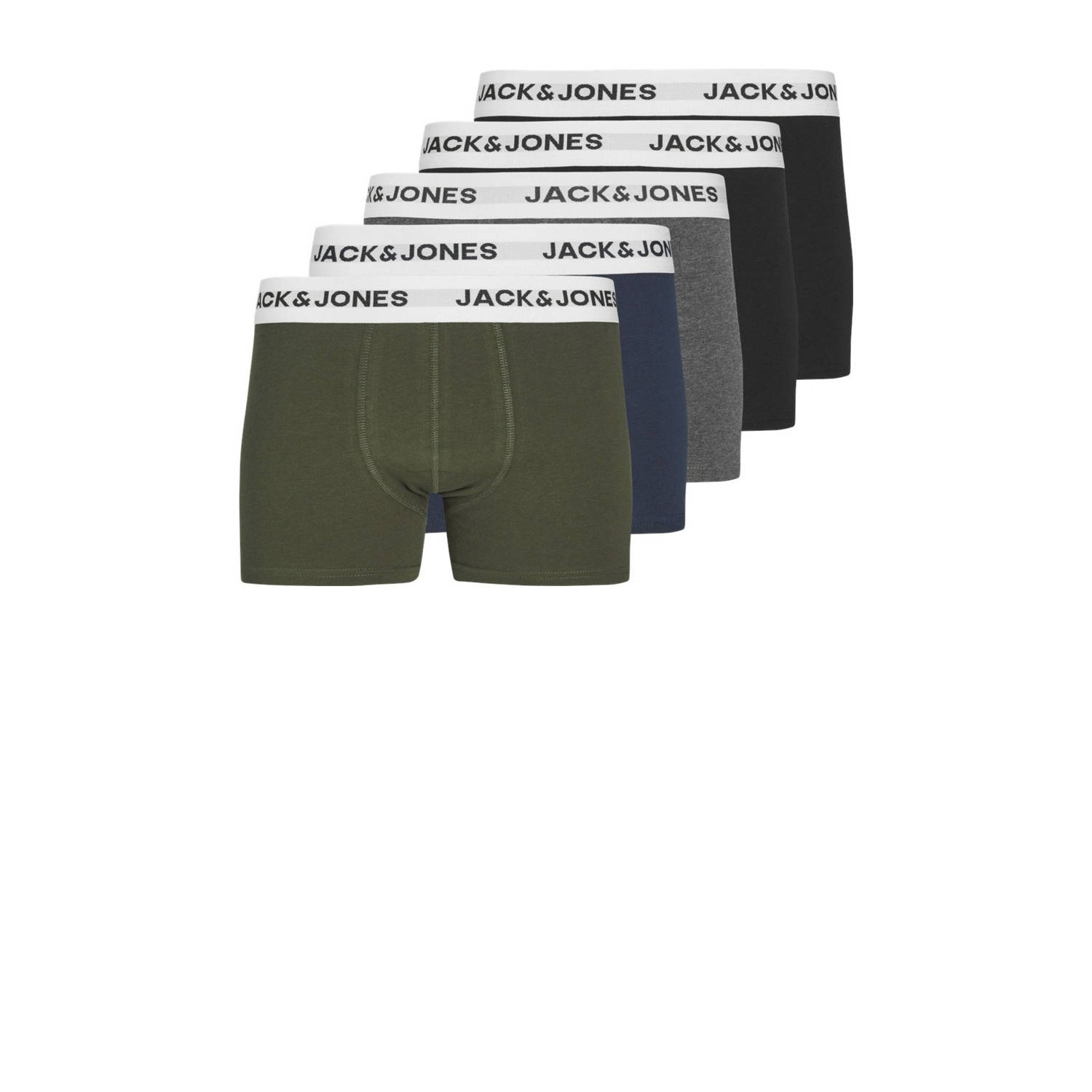 Jack & jones JUNIOR boxershort JACBASIC set van 5 Zwart Jongens Stretchkatoen 128