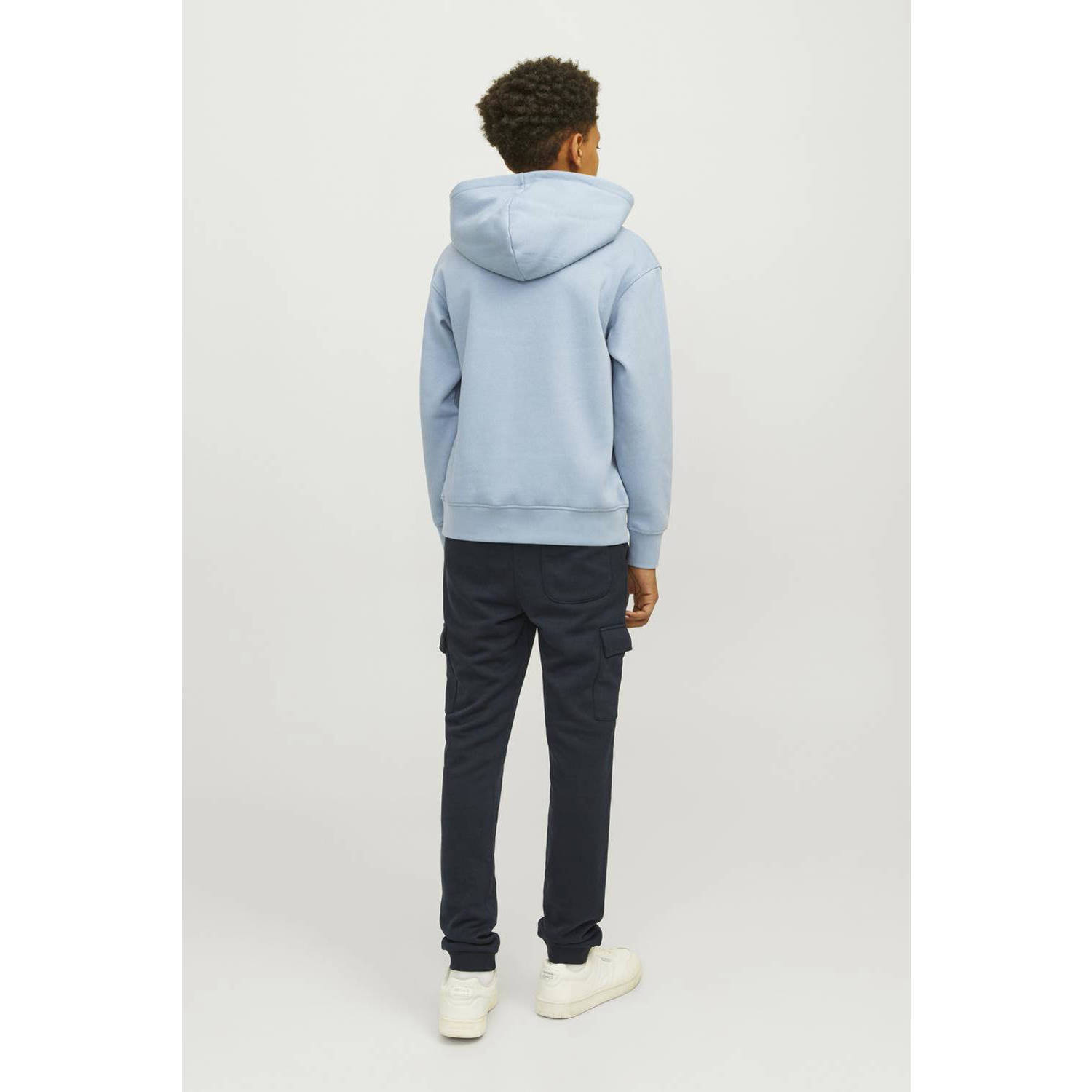 JACK & JONES JUNIOR hoodie JORVESTERBRO met tekst lichtblauw