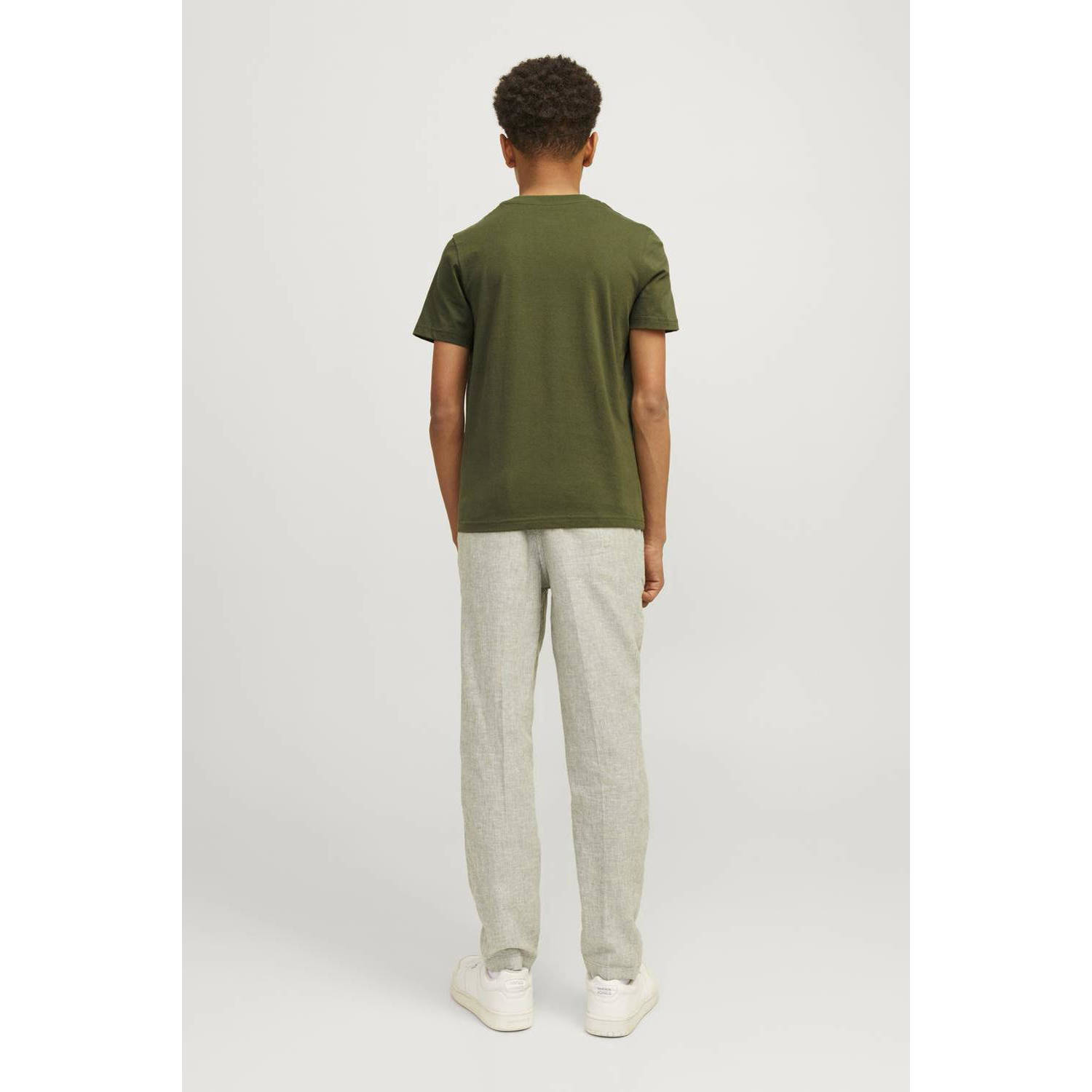 JACK & JONES JUNIOR T-shirt JCOMOUNTAIN met printopdruk donkergroen