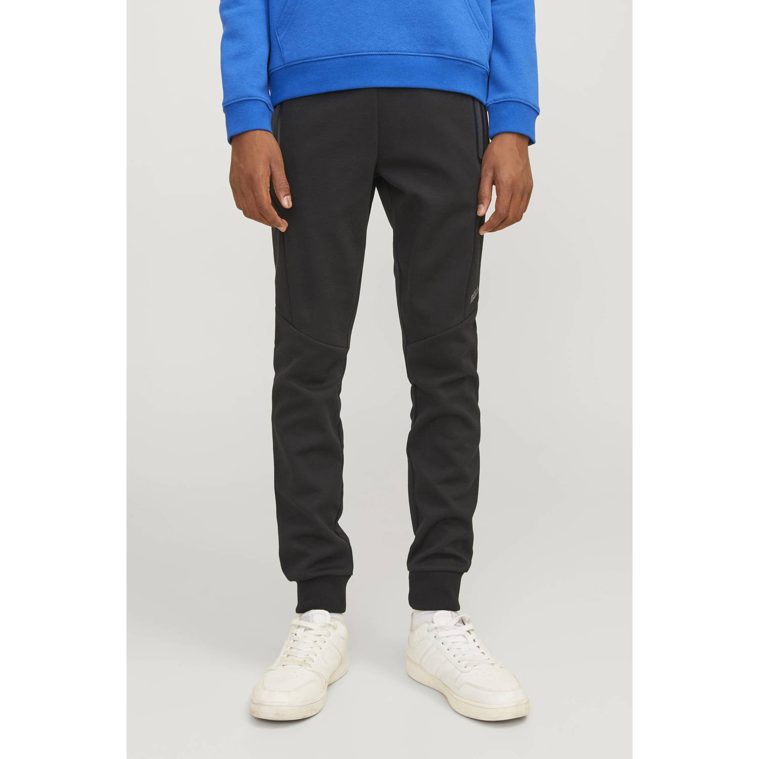 Jack & jones JUNIOR broek JPSTWILL JJFUSION zwart Jongens Sweat Effen 128