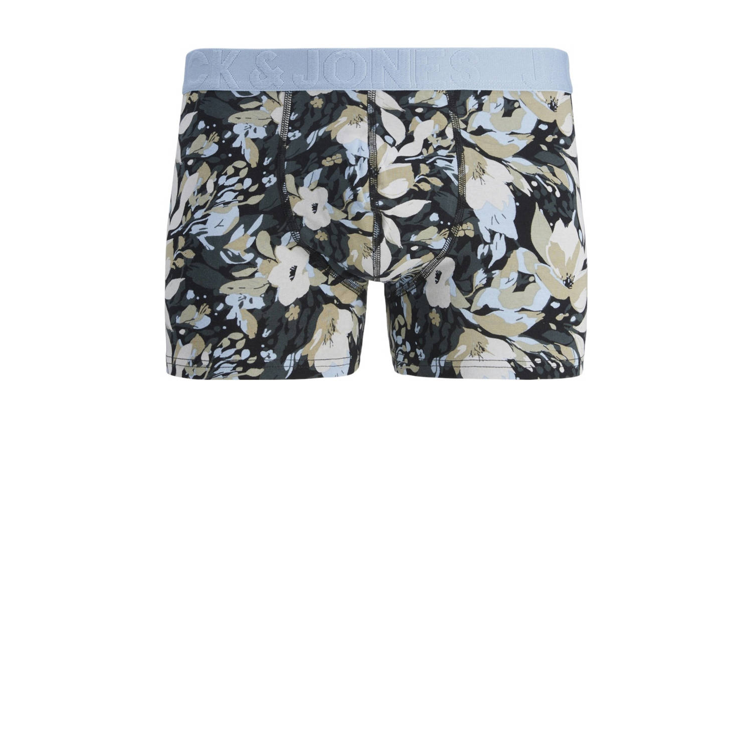 JACK & JONES JUNIOR boxershort JACJONAH FLOWER set van 3 donkergroen lichtblauw zwart