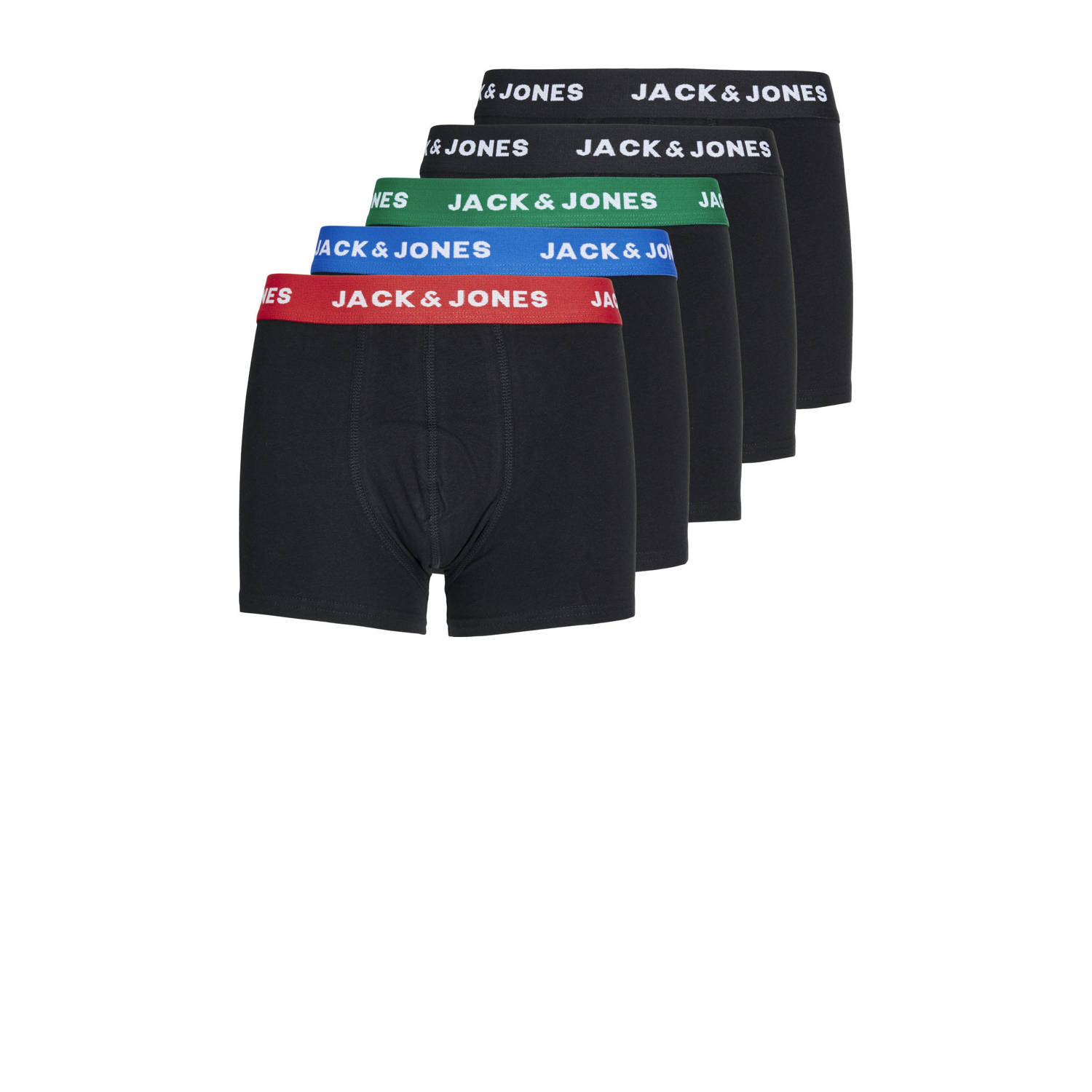 Jack & jones JUNIOR boxershort JACHUEY set van 5 zwart multicolor Jongens Stretchkatoen 152