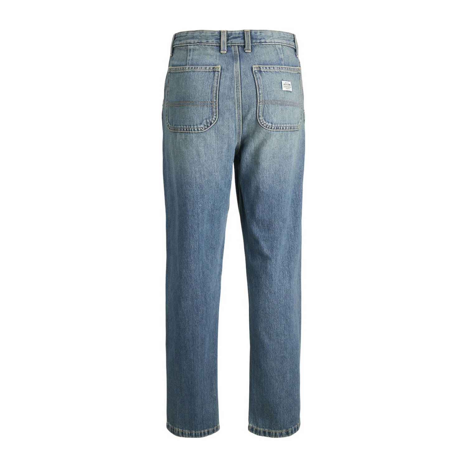 JACK & JONES JUNIOR high waist relaxed jeans JJICHRIS JJWORKER blue denim
