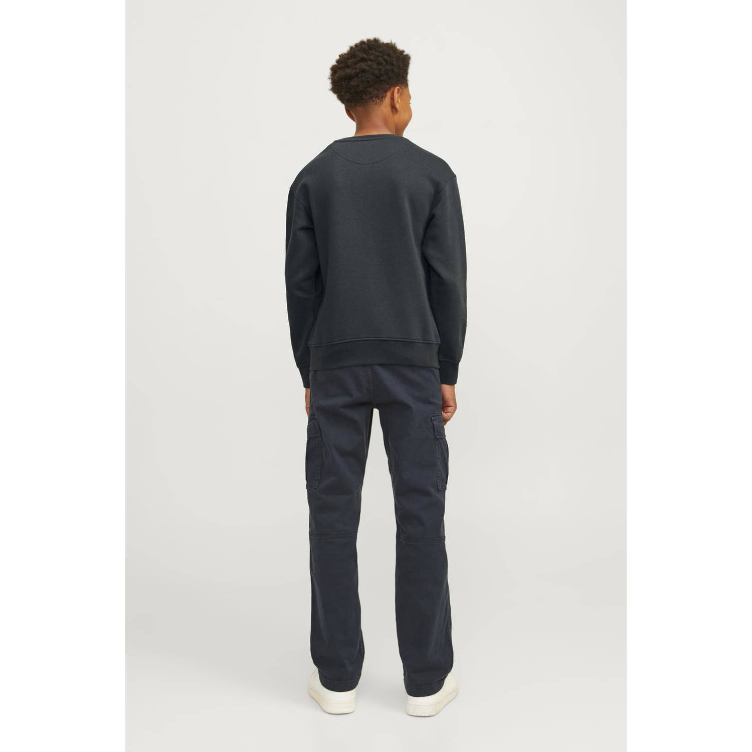 JACK & JONES JUNIOR sweater JORVESTERBRO met tekst diep donkergroen
