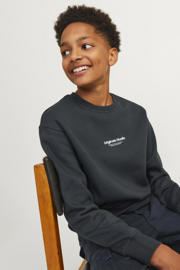 thumbnail: JACK & JONES JUNIOR sweater JORVESTERBRO met tekst diep donkergroen