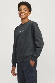 thumbnail: JACK & JONES JUNIOR sweater JORVESTERBRO met tekst diep donkergroen