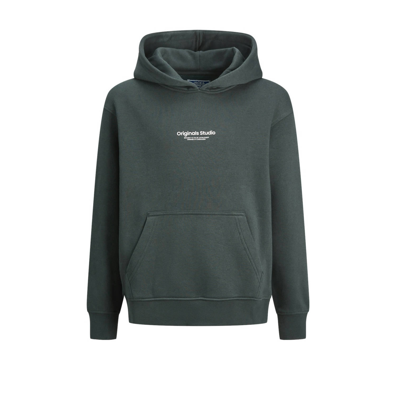 Jack & jones JUNIOR hoodie JORVESTERBRO met tekst diep donkergroen Sweater 128