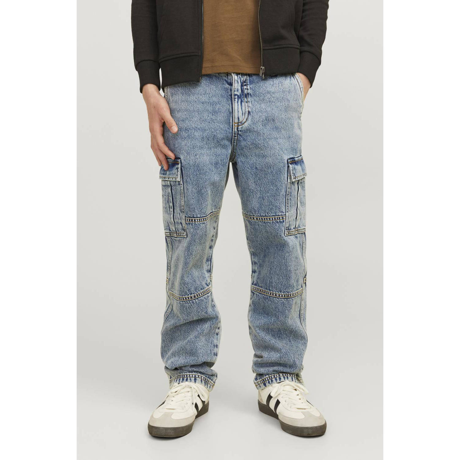 JACK & JONES JUNIOR loose fit jeans JJICHRIS JJWADE blue denim