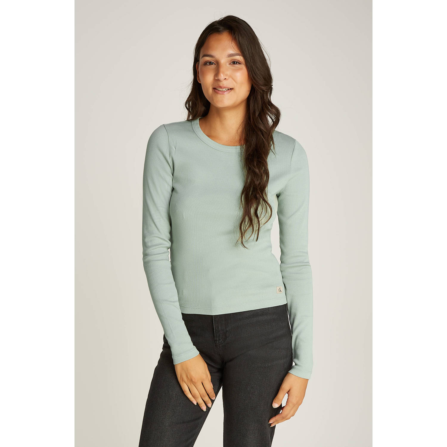 Calvin Klein Jeans Shirt met lange mouwen en labelpatch