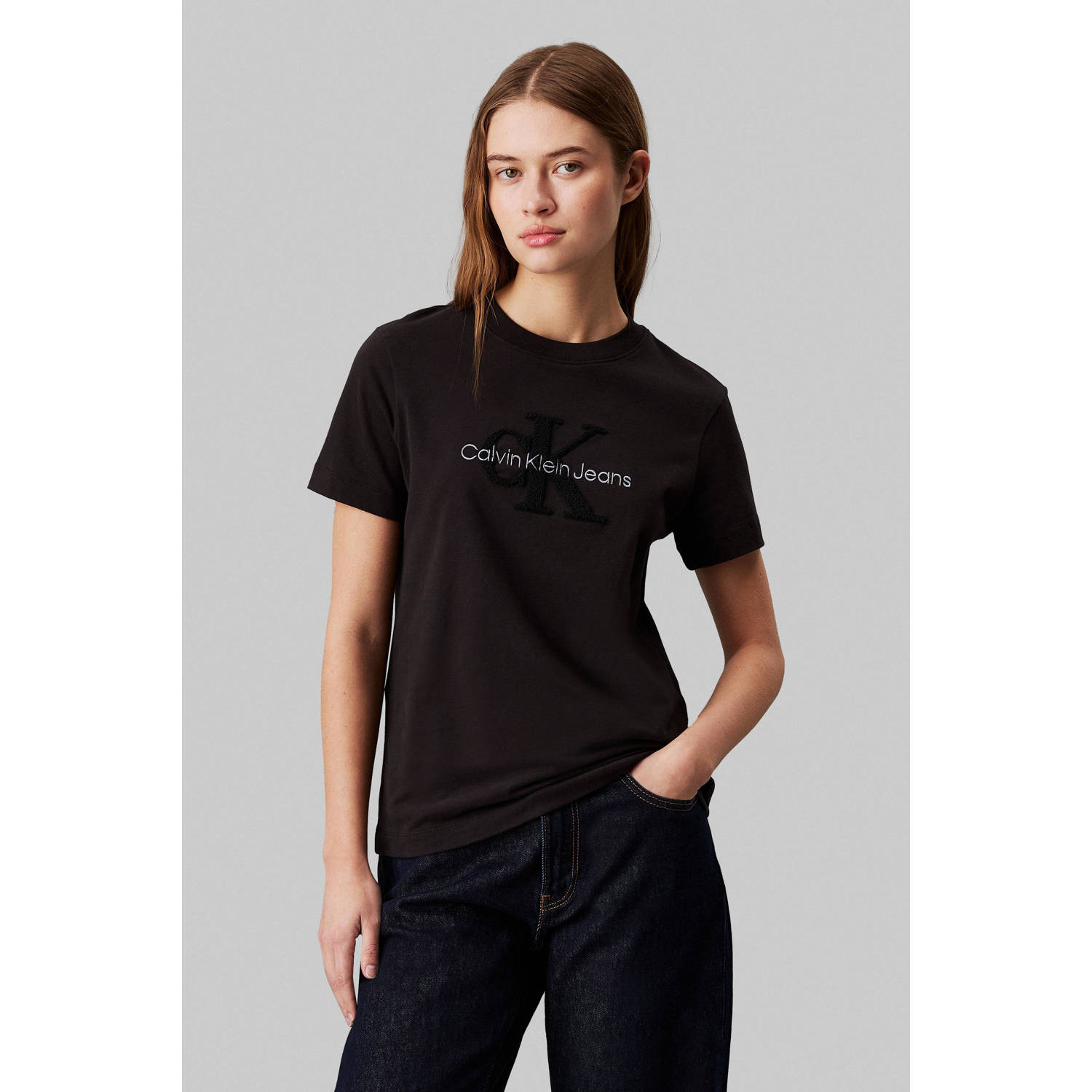 Calvin Klein Jeans Herfst Winter Dames T-shirts Collectie Black Dames