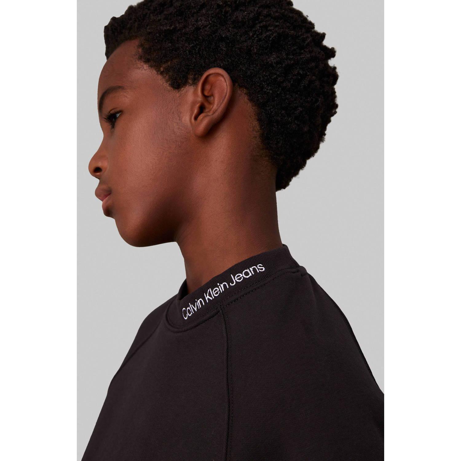 Calvin Klein Sweatshirt Neck Emb. Fleece Crewneck voor kinderen tot 16 jaar en met logo-opdruk