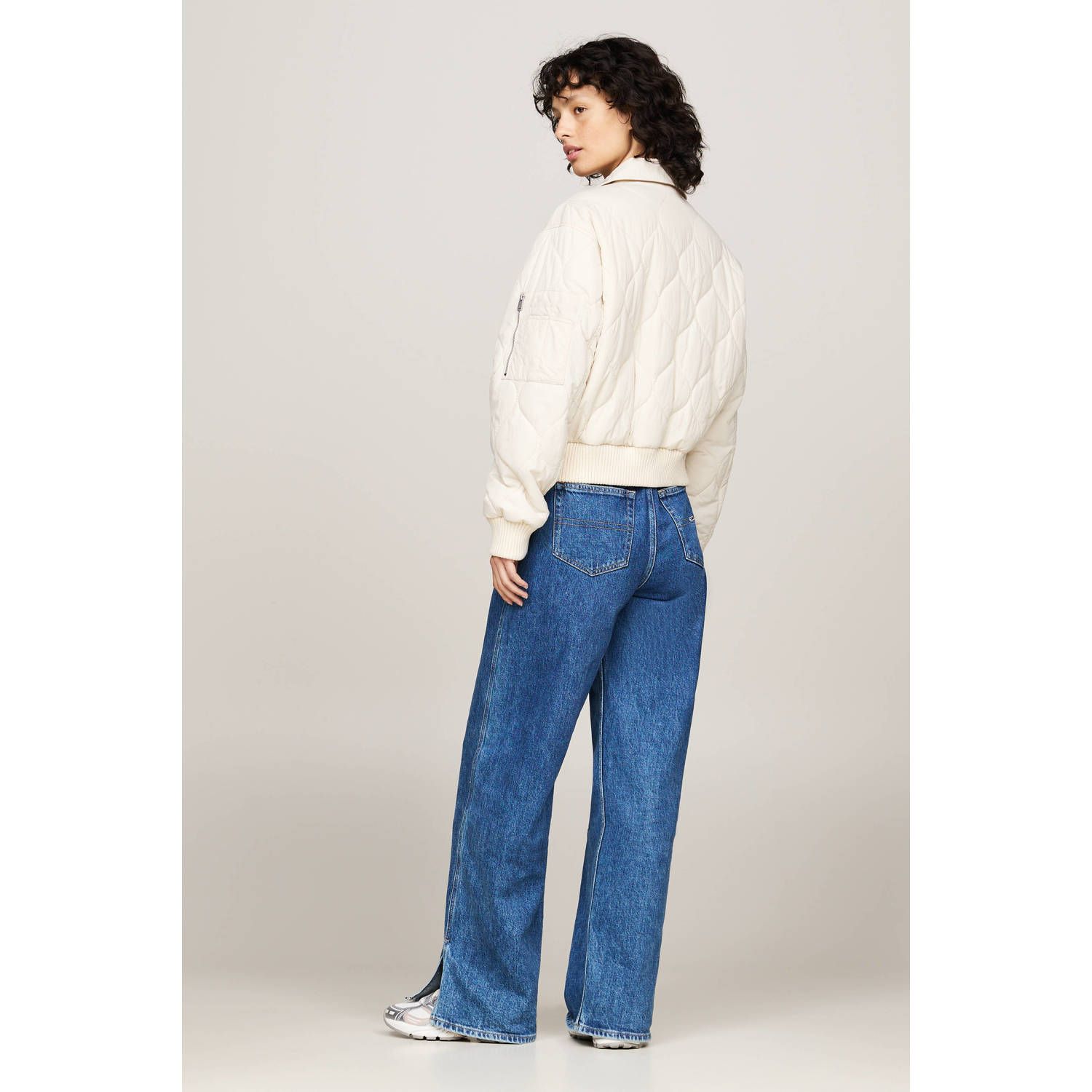 Tommy Jeans gewatteerde tussenjas ecru