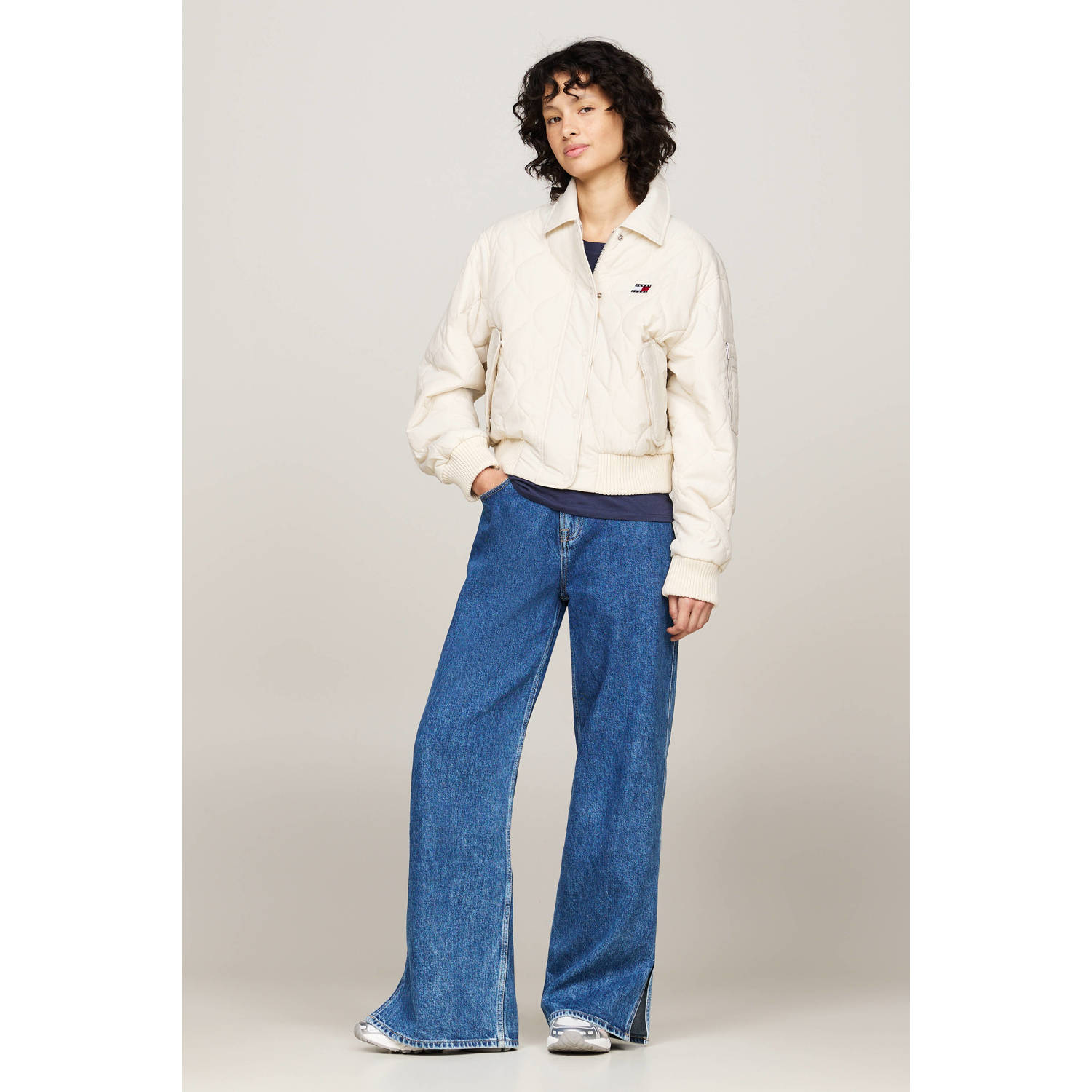 Tommy Jeans gewatteerde tussenjas ecru