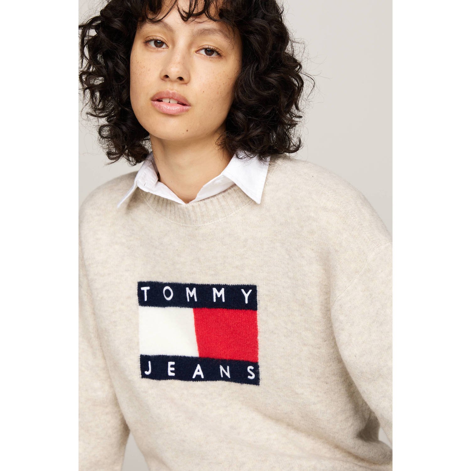 Tommy Jeans gebreide trui beige